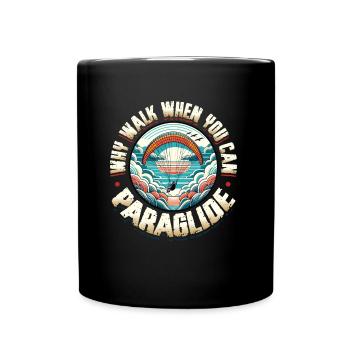 Fallschirmspringen Parachute Skydiving Paraglider - Tasse einfarbig - Schwarz - Vorne