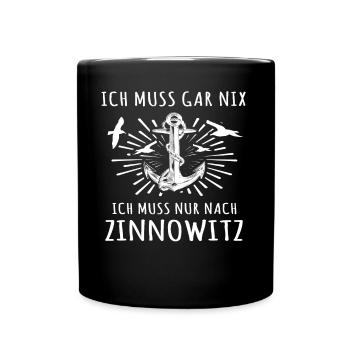 Zinnowitz Urlaub - Tasse einfarbig - Schwarz - Vorne