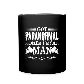 Paranormal problème homme fantôme enquêteur cadeaux - Mug uni - noir - Devant