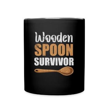 Wooden Spoon Survivor Parenting Parents - Full Colour Mug - black - Front