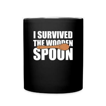 I Survived The Wooden Spoon Training - Full Colour Mug - black - Front