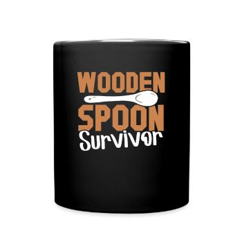 Italian Training Wooden Spoon Spoon Survivor - Full Colour Mug - black - Front