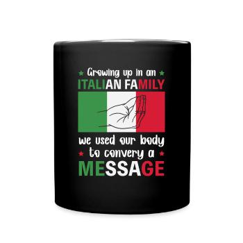 Italien famille corps parlant signe de la main - Mug uni - noir - Devant