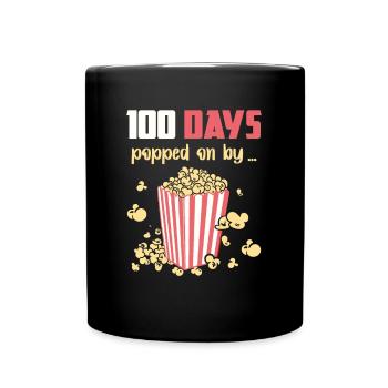100 jours Popped Popcorn cadeau de fête de l’école - Mug uni - noir - Devant