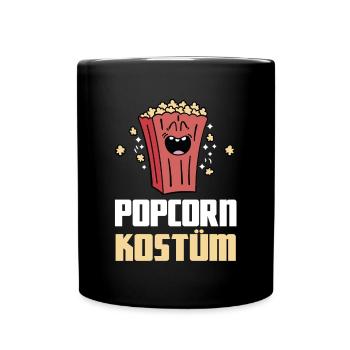 Popcorn Kostüme Filmeabend Verkleidung Fasching - Tasse einfarbig - Schwarz - Vorne