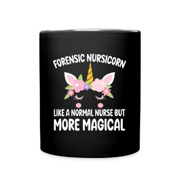 Nursicorn médico-légale comme une infirmière normale cadeaux - Mug uni - noir - Devant