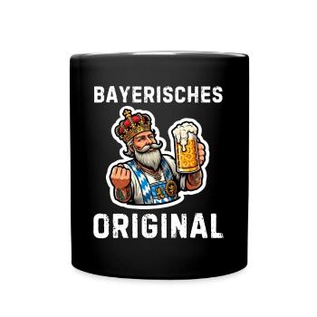 Bayerisches Original Lustiger Bayern Humor Prost - Tasse einfarbig - Schwarz - Vorne