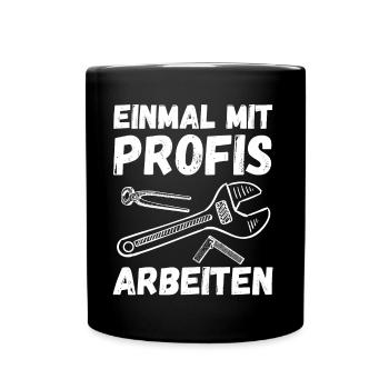 Baumeister Handwerker Profi Werkzeug Mechaniker - Tasse einfarbig - Schwarz - Vorne