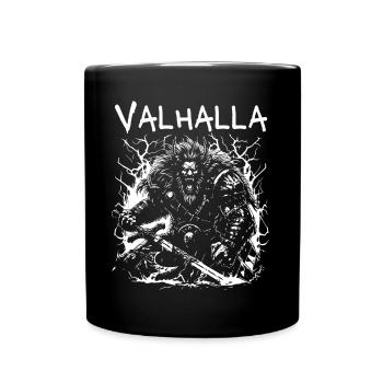 Valhalla Viking Norse Warrior Berserker - Full Colour Mug - black - Front