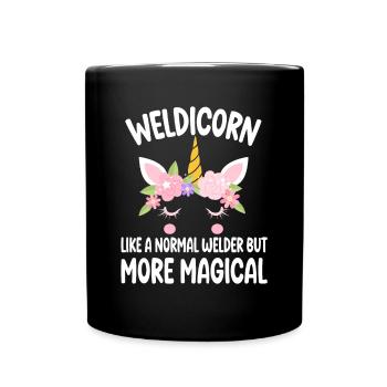 Weldicorn soudage comme un cadeau de fille soudeuse normale - Mug uni - noir - Devant