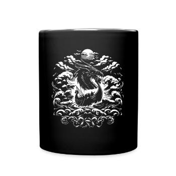 Bateau-dragon viking Valhalla Nord - Mug uni - noir - Devant