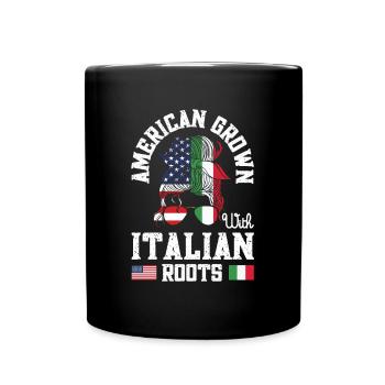 Américain cultivé avec des racines italiennes Italiener - Mug uni - noir - Devant