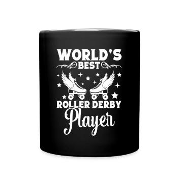 Roller Derby Girl Skating meilleur roller du monde - Mug uni - noir - Devant