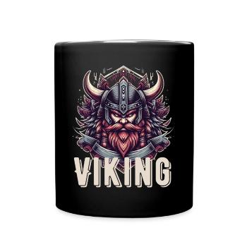 Viking Berserker Walhalla Nordischer Krieger - Tasse einfarbig - Schwarz - Vorne