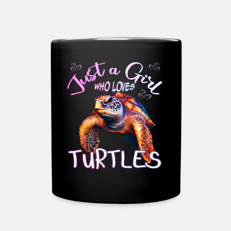 Juste une fille qui aime les tortues - Mug uni - noir