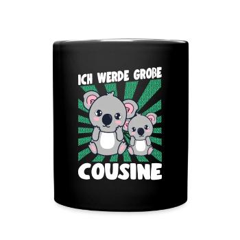 Bald Große Cousine Verkündung Koala Mädchen - Tasse einfarbig - Schwarz - Vorne