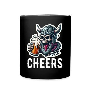 Viking bière acclamations crâne Odin guerrier - Mug uni - noir - Devant