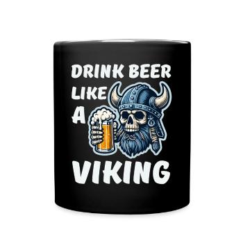 Drink beer like a real Viking Prost Odin - Full Colour Mug - black - Front