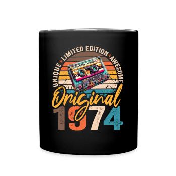 Vintage 1974 Born 1974 Cassette Original 1974 - Full Colour Mug - black - Front