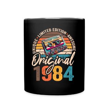 Vintage Born 1984 Birthday Original 1984 - Full Colour Mug - black - Front