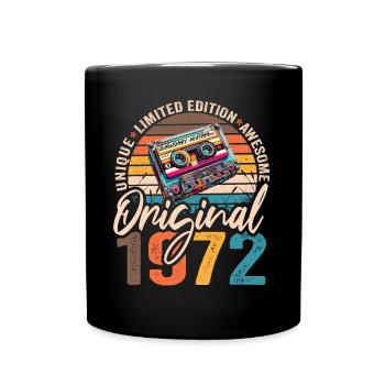 Vintage Né 1972 Anniversaire Original 1972 - Mug uni - noir - Devant
