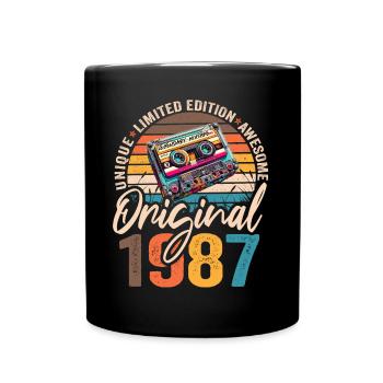 Vintage geboren 1987 Geburtstag Original 1987 - Tasse einfarbig - Schwarz - Vorne