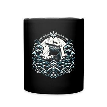 Bateau-dragon viking Norseman Sailor Valhalla - Mug uni - noir - Devant