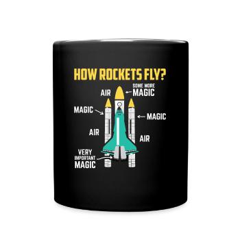 Comment les fusées volent Cadeau magique de navette spatiale aérienne - Mug uni - noir - Devant