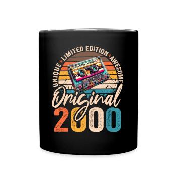 Vintage geboren 2000 Geburtstag Original 2000 - Tasse einfarbig - Schwarz - Vorne