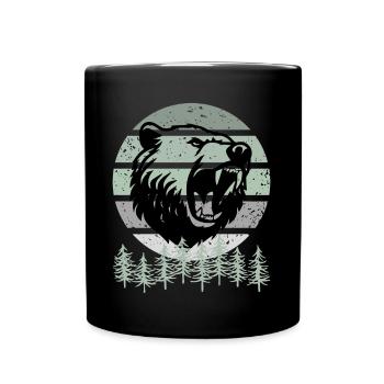 Ours, Sauvage, Nature, Forêt, Arbres - Mug uni - noir - Devant