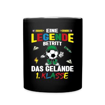 Bye Kindergarten Fußball Kita Abgänger Junge - Tasse einfarbig - Schwarz - Vorne