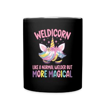Weldicorn soudage comme un cadeau de fille soudeuse normale - Mug uni - noir - Devant