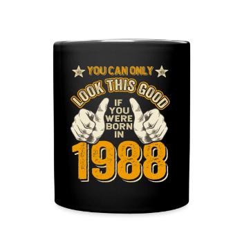 Geburtstag 1988 Jahrgang 1988 geboren 1988 - Tasse einfarbig - Schwarz - Vorne