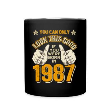 Anniversaire 1987 Né en 1987 né en 1987 - Mug uni - noir - Devant