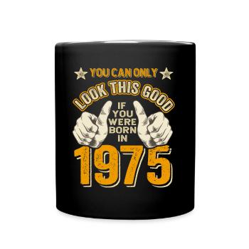 Born 1975 Born 1975 50th Birthday - Full Colour Mug - black - Front