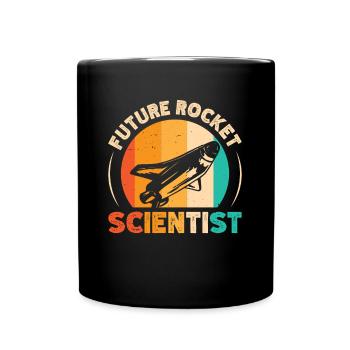 Future Rocket Scientist Retro Raumfahrtingenieur - Tasse einfarbig - Schwarz - Vorne