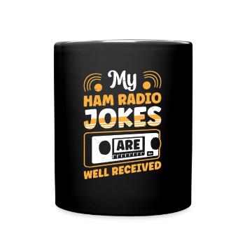 Profession de présentateur de radio Blagues de jambon bien reçues - Mug uni - noir - Devant