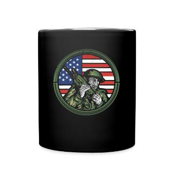 Ham Operator USA Flagge Moderator Radio Geschenk - Tasse einfarbig - Schwarz - Vorne