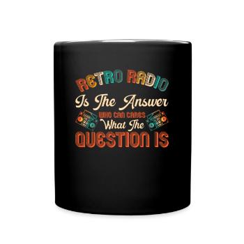 Présentateur de Radio rétro Vintage Radio Show cadeau - Mug uni - noir - Devant