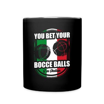 Boules de pétanque Sport italien Sport de balle Italie. - Mug uni - noir - Devant