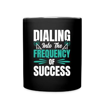 Présentateur de radio Haut-parleur de programme de fréquence - Mug uni - noir - Devant