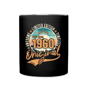 Vintage 1960 64th Birthday Original 1960 - Full Colour Mug - black - Front