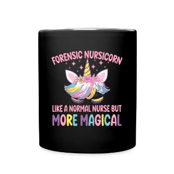 Nursicorn médico-légale comme une infirmière médico-légale normale - Mug uni - noir - Devant