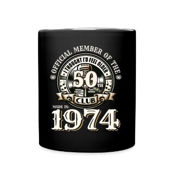50th Birthday born 1974 Born 1974 - Full Colour Mug - black - Front