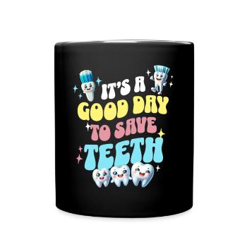 Zahnarzt Zahnpflege Zähne Dentist - Tasse einfarbig - Schwarz - Vorne