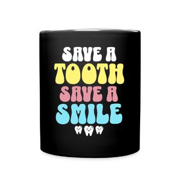 Zahnarzt Zahnpflege Retro Dentist - Tasse einfarbig - Schwarz - Vorne