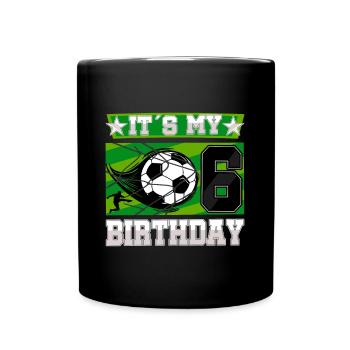 6th birthday Boy Soccer 6 Years Old Gifts - Full Colour Mug - black - Front
