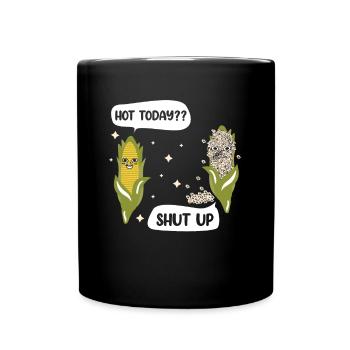 Popcorn Anime Kawaii Dire Maïs soufflé salé - Mug uni - noir - Devant