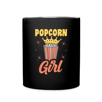 Popcorn Girl Lustiges Popped Corn Geschenk - Tasse einfarbig - Schwarz - Vorne