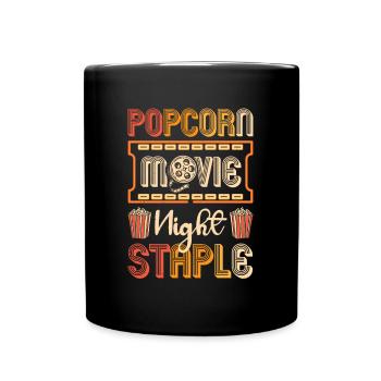 Retro Popcorn Filmabend Pop-corn Geschenk - Tasse einfarbig - Schwarz - Vorne